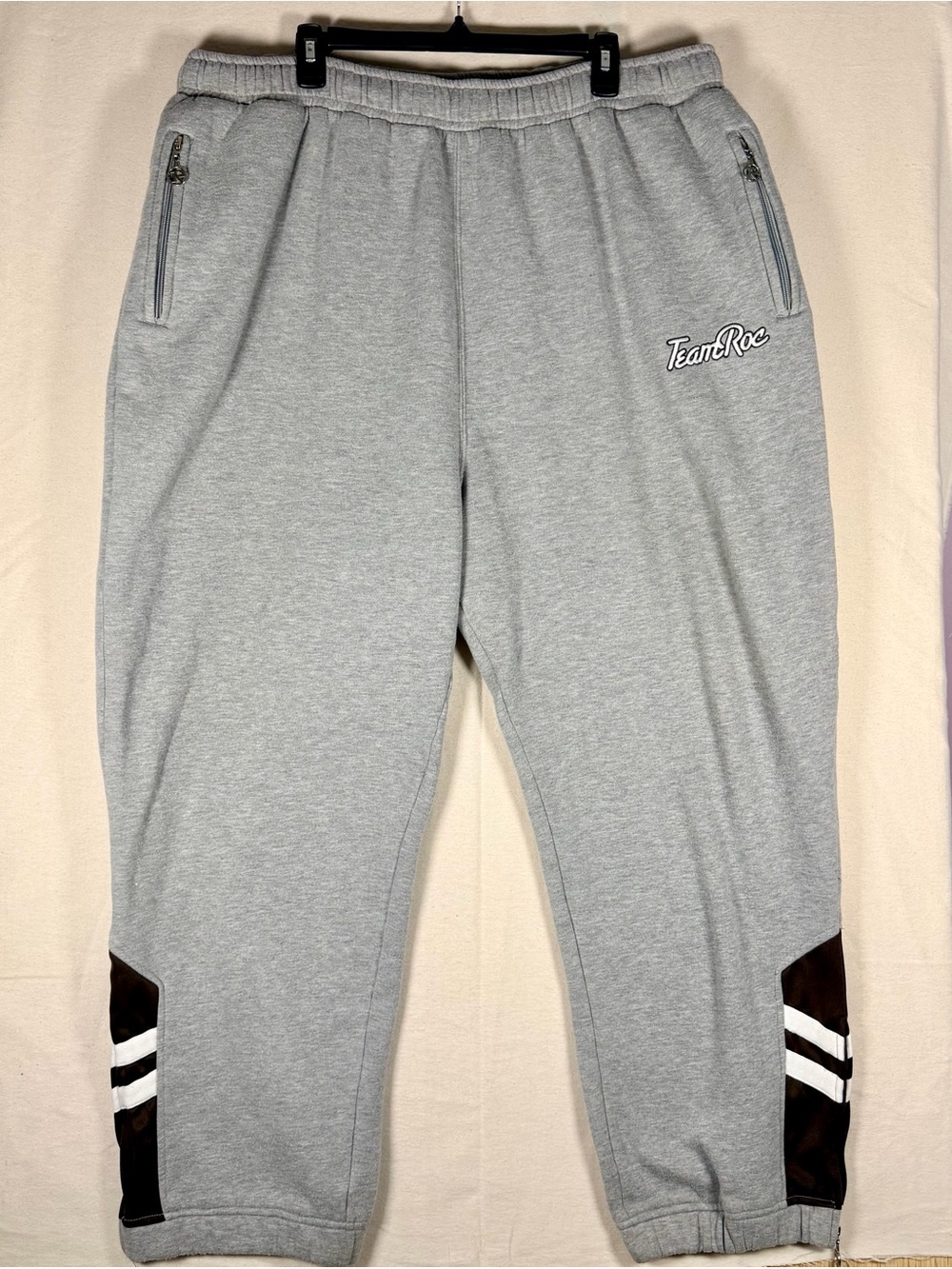Vintage Rocawear Team Roc Gray Athletic Joggers with Zippers